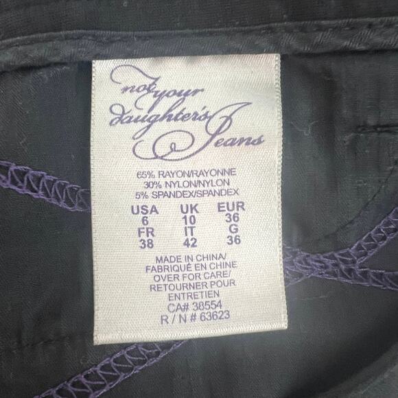 NYDJ Lift Tuck Technology Womens High Rise Black Pants Sz 6 Flared Leg Stretch - Picture 10 of 14